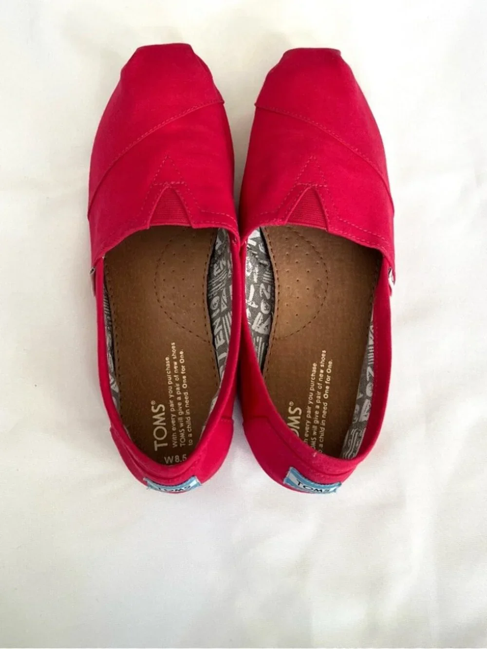 TOMS Alpargata Magenta Pink Canvas Shoes Size 8.5